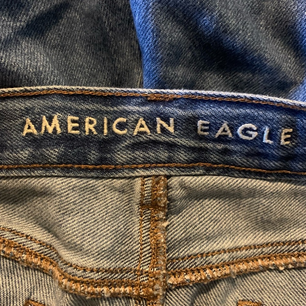 American Eagle Shorts Mom Jean Denim Blue High Rise Cotton Women’s 16 - Picture 5 of 8